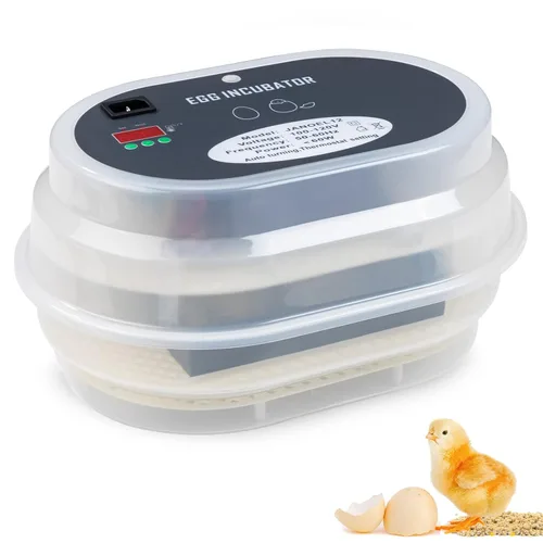 HBlife Incubadora digital de huevos para incubar 9-12 huevos de pollo, codorniz y pato, con giro de huevos completamente automático y pantalla de