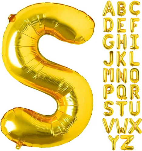 Miniatura 24 de Lovoir Globos dorados grandes de 40 pulgadas con la letra K de gran tamaño, globo de helio de aluminio de Mylar para fiesta de cumpleaños, Letra K