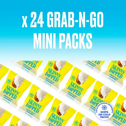 Miniatura 3 de SkinnyDipped Lemon Bliss - Almendras cubiertas de yogur, aperitivo saludable, proteínas vegetales, sin gluten, 0.46 onzas (paquete de 24)