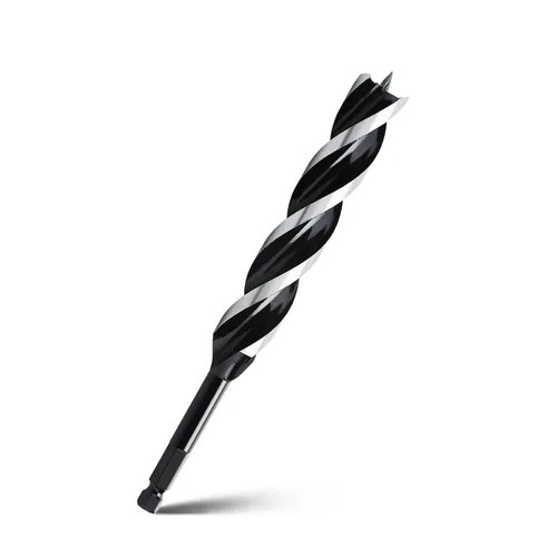 Miniatura 25 de Broca de taladro de barrena de 1-1/2" x 6" para madera, vástago hexagonal de tres estrías, broca de barrena larga para madera blanda y dura, tocón
