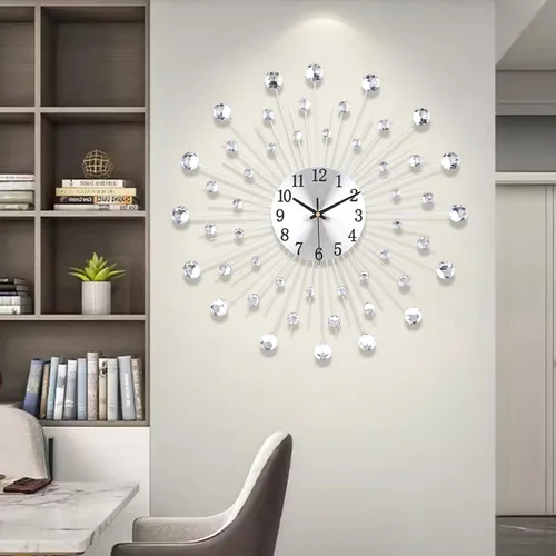 Reloj de pared grande para sala de estar, relojes de pared modernos silenciosos que funcionan con batería, relojes decorativos sin tictac para