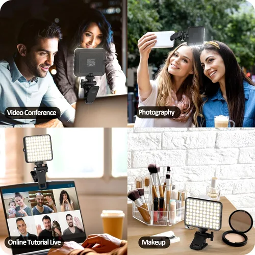 Miniatura 4 de XINBAOHONG - Luz recargable para selfie, luz de relleno con clip para teléfono, laptop, tableta, luz portátil para videoconferencia, transmisión