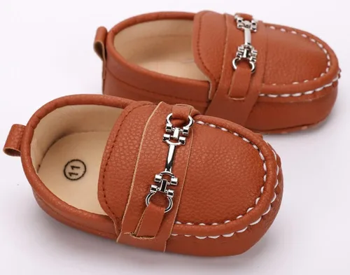 Miniatura 3 de QIETION Mocasines para bebés recién nacidos, para niños y niñas, zapatos de cuna con suela suave, antideslizantes, perfectos para bautizogateoboda