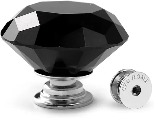Miniatura 7 de CZC Home - 10 perillas de vidrio de diamante con asa tractora para gabinetes, armarios, cajones, cómodas, libreros, guardarropas