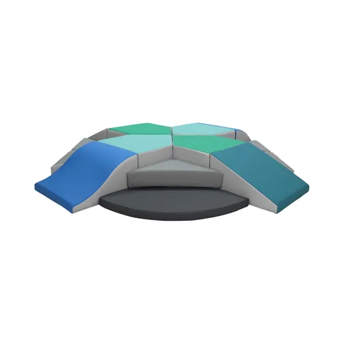 Miniatura 8 de FDP SoftScape Mega Fun 360 Escalador, estructura de juego activo para interiores para niños pequeños y niños, escalones y rampas de espuma suave
