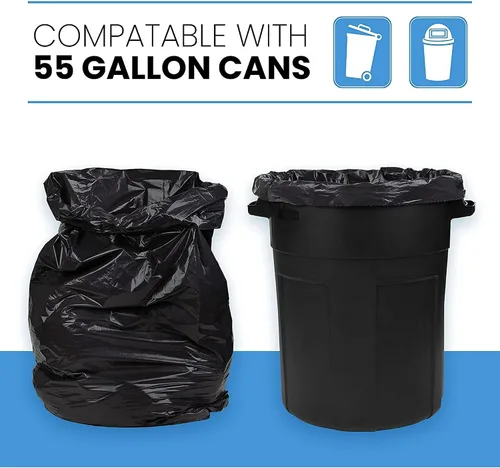 Miniatura 3 de ToughBag Bolsas de basura de 55 galones, bolsas de basura de 55-60 galones resistentes (50 UNIDADES) - Forros de bote de basura negros grandes