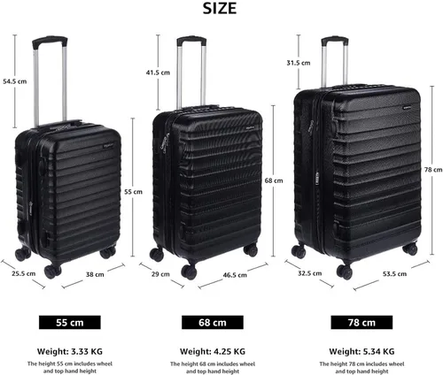 Miniatura 5 de Tienda Basics Equipaje de maleta expandible con ruedas rígidas Negro Spinner