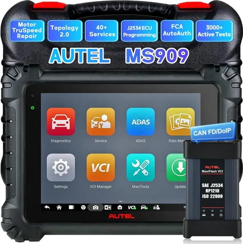 Autel Escáner MaxiSys MS909, Motor TruSpeed Igual que la herramienta de diagnóstico MS919 Ultra, hasta MS908S PRO II, codificación y programación de