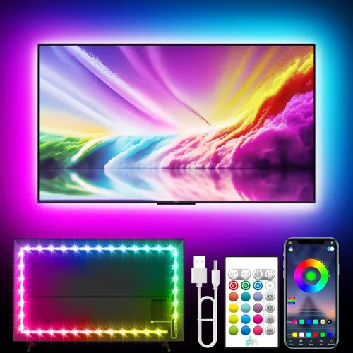 Tyute - Luces LED para TV, de 13.1 pies, luces LED para retroiluminación de TV de 40 a 65 pulgadas, retroiluminación de TV RGB con cambio de color,