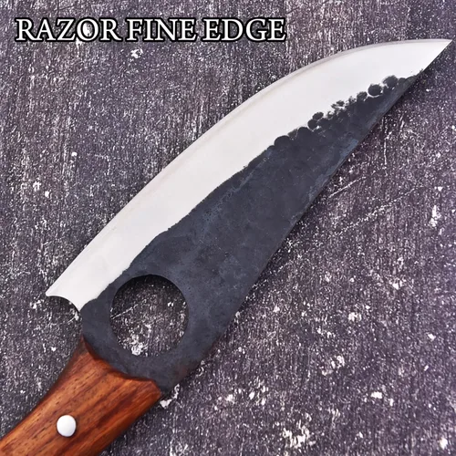 Miniatura 9 de KIMPE Cuchillo de chef profesional de 11 pulgadas - Cuchillo de cocina japonés de acero inoxidable, cubiertos multipropósito ultra afilados