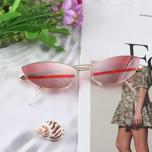 Miniatura 6 de FEISEDY Gafas de sol de diseñador de moda Retro pequeños pétalos forma arco templo diseño B2298