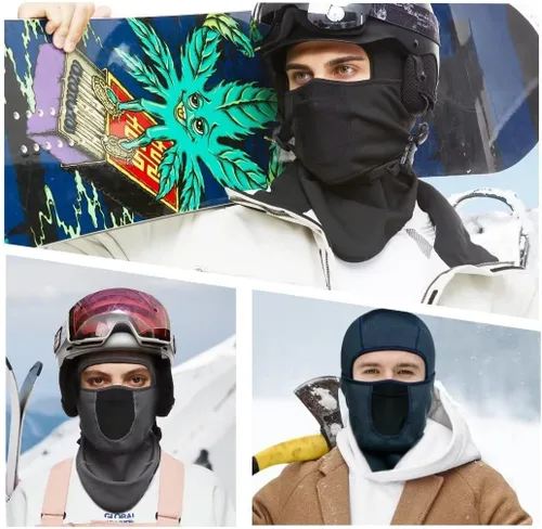 Miniatura 2 de SAITAG Pasamontañas de esquí, máscara facial cálida para clima frío, invierno, esquí, snowboard, motociclismo, pesca en hielo, hombres