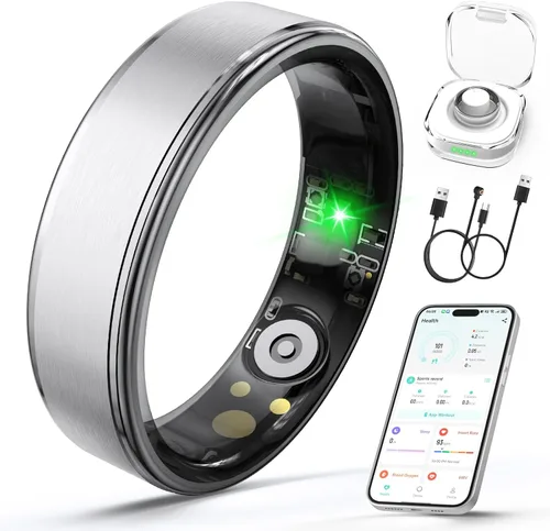 Miniatura 9 de Anillo inteligente para mujeres y hombres, anillo de seguimiento de salud con frecuencia cardíaca, monitor de sueño, oxígeno en sangre, HRV, estrés