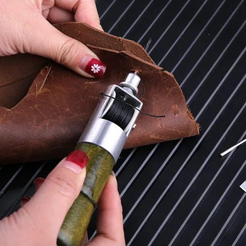 Miniatura 5 de Kit de hilo de coser de cuero con hilo encerado, herramienta manual de costura rápida (tipo 1)
