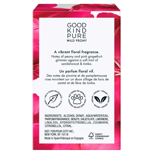 Miniatura 6 de Good Kind Pure Wild Peony Eau de Toilette Spray – Fragancia vibrante y floral – Notas de peonía y pomelo rosa – Fórmula limpia, vegana y duradera
