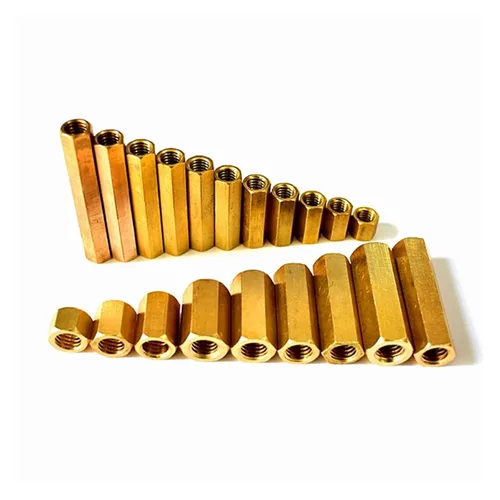 Miniatura 4 de M8 0.315-3.937 in doble paso hexagonal latón macho hembra Standoff Junta Pilar Stud Hexágono Columna de cobre Tuerca Tornillo columna hueca