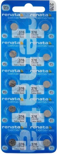 Miniatura 9 de Renata 376 SR626W Baterías – 1.55 V Óxido de Plata 376 Batería de reloj (2 unidades)