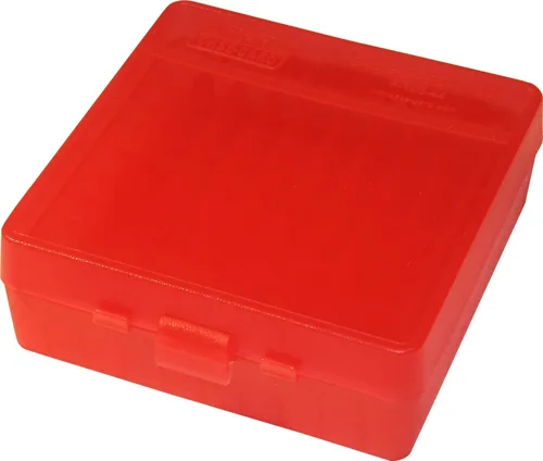 Miniatura 7 de MTM Caja de munición de 100 balas con tapa abatible 41/44 Cal (Azul Claro)