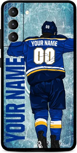 Miniatura 35 de Funda personalizada de hockey sobre hielo con nombre y número para Samsung Galaxy S22 S23 S21+ S20 Ultre S21 FE S10 S8 S9 Plus, silicona líquida