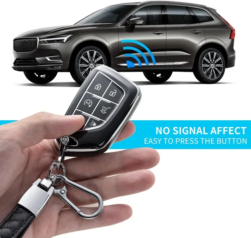 Miniatura 3 de Funda compatible con llavero Cadillac con cordón de piel, protección para llave de automóvil Cadillac ATS CT5 CT6 XT4 XT5 XTS 5/6 botones Smart
