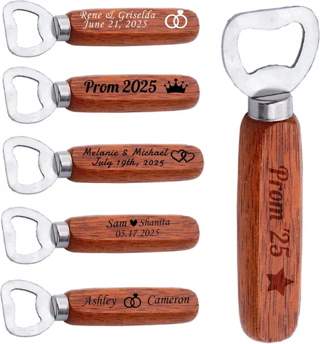 Abridor de botellas de cerveza personalizado, regalos de fiesta de boda, regalo para invitados, abrebotellas de madera personalizada a granel,