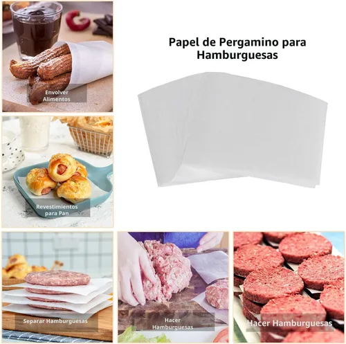 Miniatura 3 de Katbite Hamburger Patty Paper - 1000 unidades, hojas de papel pergamino antiadherentes de 5.5 x 5.5 pulgadas, para hamburguesas por separado, prensa
