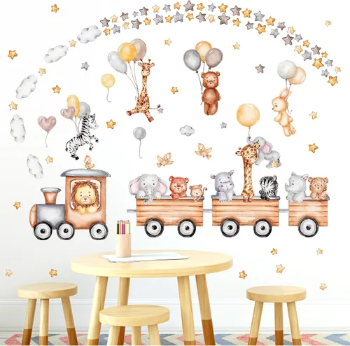 Miniatura 5 de Calcomanías de pared para bebé, calcomanías de pared para guardería, globo de dibujos animados, calcomanías de pared de animales, calcomanías