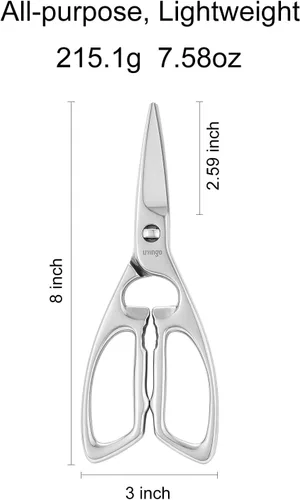 Miniatura 3 de LIVINGO Tijeras de Cocina de Servicio Pesado - Tijeras Multiusos Multifuncionales Aptas para Lavavajillas de Acero Inoxidable Forjado Desmontables