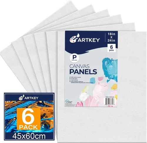 Miniatura 30 de Artkey Lienzos para pintar de 8 x 10 pulgadas, paquete de 12 unidades, 10 onzas, imprimados 100% algodón, blanco para pintura, suministros de arte