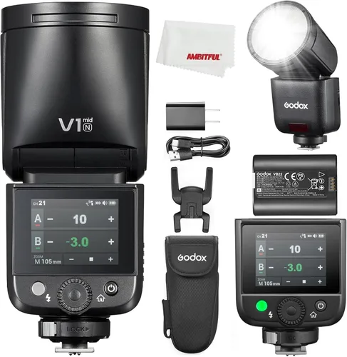 Miniatura 11 de Godox V1 mid C V1midC Godox Flash para Canon Flash, 55Ws TTL cabeza redonda cámara flash, tiempo de reciclaje de 1.7s, 2.4G X inalámbrico HSS