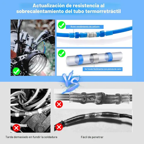 Miniatura 3 de Kuject Kit de Conectores de Cable de Sellado de Soldadura Termorretráctil 120 PCS, Conector de Tope Impermeable Terminales Eléctricos