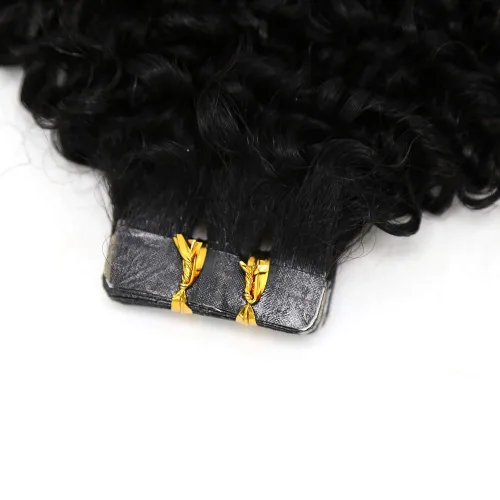 Miniatura 6 de Extensiones de cabello humano afro rizado tipo afro, extensiones de cabello humano Remy mongol, extensiones de cabello humano de trama de piel