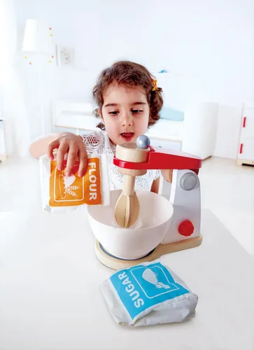 Miniatura 5 de Hape Wooden Mighty Mixer Kitchen Plaset Juguete educativo para hornear para preescolares a partir de 3 años