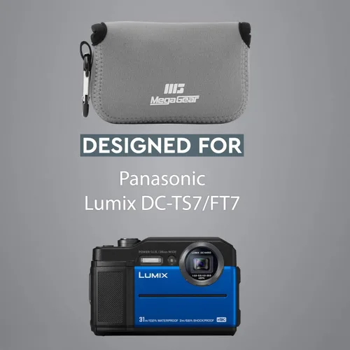 Miniatura 8 de MegaGear Funda de neopreno ultra ligera para cámara compatible con Panasonic Lumix DMC-ZS7 - Gris