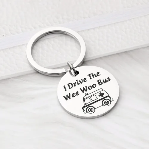 Miniatura 5 de FAADBUK Llavero de conductor de ambulancia, regalo de respuesta I Drive The Wee Woo Autobús de emergencia para vehículo de emergencia, regalo