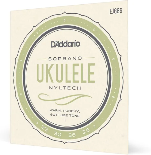 Miniatura 19 de D'Addario Cuerdas de ukelele soprano/concierto, fluorocarbono, EJ99SC, juego de 4 cuerdas, paquete de 1