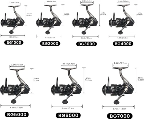 Miniatura 2 de Big Game Surf Spinning Carrete de pesca 8000/12000, 44.1 lbs de potencia de arrastre sin holgura, asiento de carrete de metal, engranaje de aleación