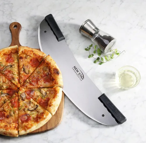 New Star 50646 Cuchillo de pizza de acero inoxidable de grado comercial, estilo rockero, 20 pulgadas