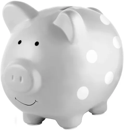 Miniatura 16 de Pearhead Alcancía Grande de Cerámica, Azul Claro, Ideal para Niños y Niñas, Ahorro de Dinero y Banco de Monedas, Decoración Perfecta para Cuarto