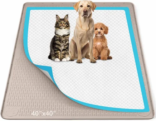 Miniatura 24 de Soporte para orina para perros, 51 x 25.6 pulgadas, de silicona, a prueba de fugas, borde alto, antiderrames, para cachorros, gatos, conejos
