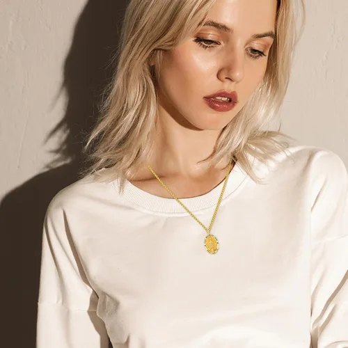 Miniatura 280 de Collar con colgante de plata de ley 925 con medalla de San Patrón, joyería religiosa para hombres y mujeres, con cadena de acero inoxidable 316L