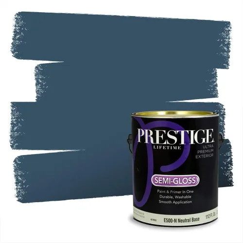 Miniatura 825 de Pintura Exterior + imprimación PRESTIGE, todo-en-uno, 1 galón, acabado mate, color comparable al Valspar* Royal Gray* VS151-Gris real