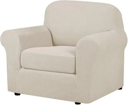 Miniatura 56 de H.VERSAILTEX - 3 fundas de sofá elásticas para 2 cojines de sofá. Fundas para muebles de sala de estar (funda base más 2 fundas de cojín de asiento)