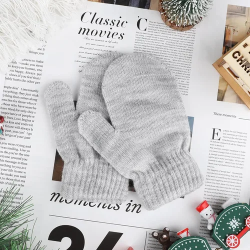 Miniatura 4 de 6 pares de mitones de invierno para bebés, guantes mágicos de punto para niños y niñas