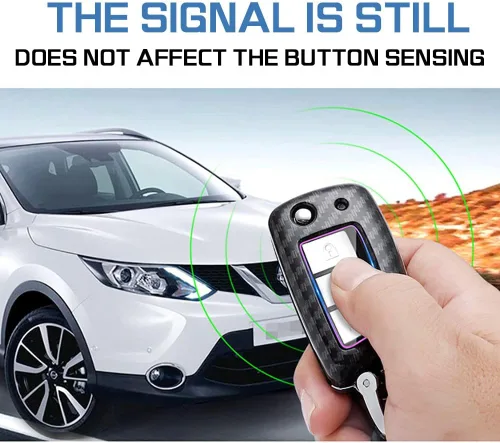 Miniatura 7 de ontto Funda para Llave de Automóvil Flip con Botón de Nissan, Carcasa de Llave de ABS para Rogue Rogue Select Blanco