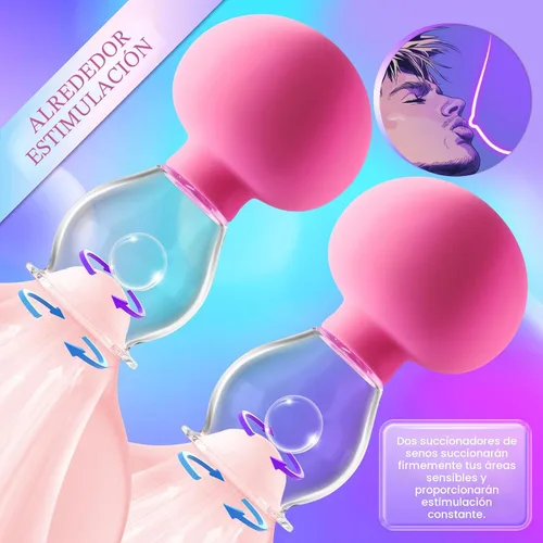 Miniatura 3 de Juguete sexual para pezones para mujeres, 1 par de pezones para adultos, estimulador para placer de parejas, succión manual, mini bomba de pezón Rosa