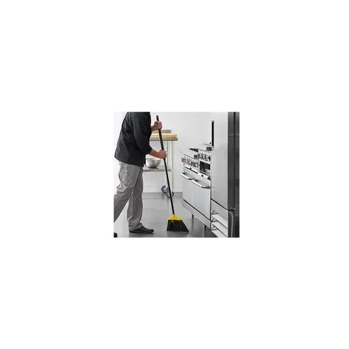 Miniatura 3 de Rubbermaid Commercial Products Escoba de ángulo de barrido jumbo de superficie lisa de 10 pulgadas, mango de metal, negro, para limpiar áreas