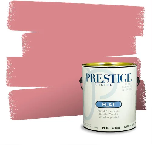 Miniatura 331 de Prestige Paints Pintura exterior e imprimación en uno, 1 galón, plano, coincidencia comparable de Valspar* Amber Rose*