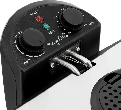 Miniatura 5 de MegaChef Freidora eléctrica de aceite con control de temperatura ajustable y temporizador (3.17 cuartos de galón)