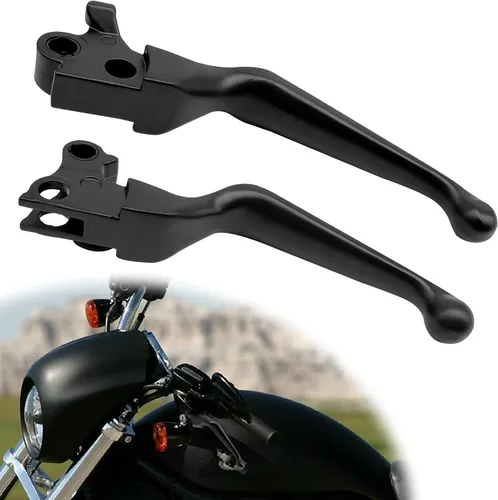 1 par de palancas de mano negras para motocicleta, palanca de embrague de freno cromada, compatible con Harley Sportster 883 1200 Dyna Touring Road